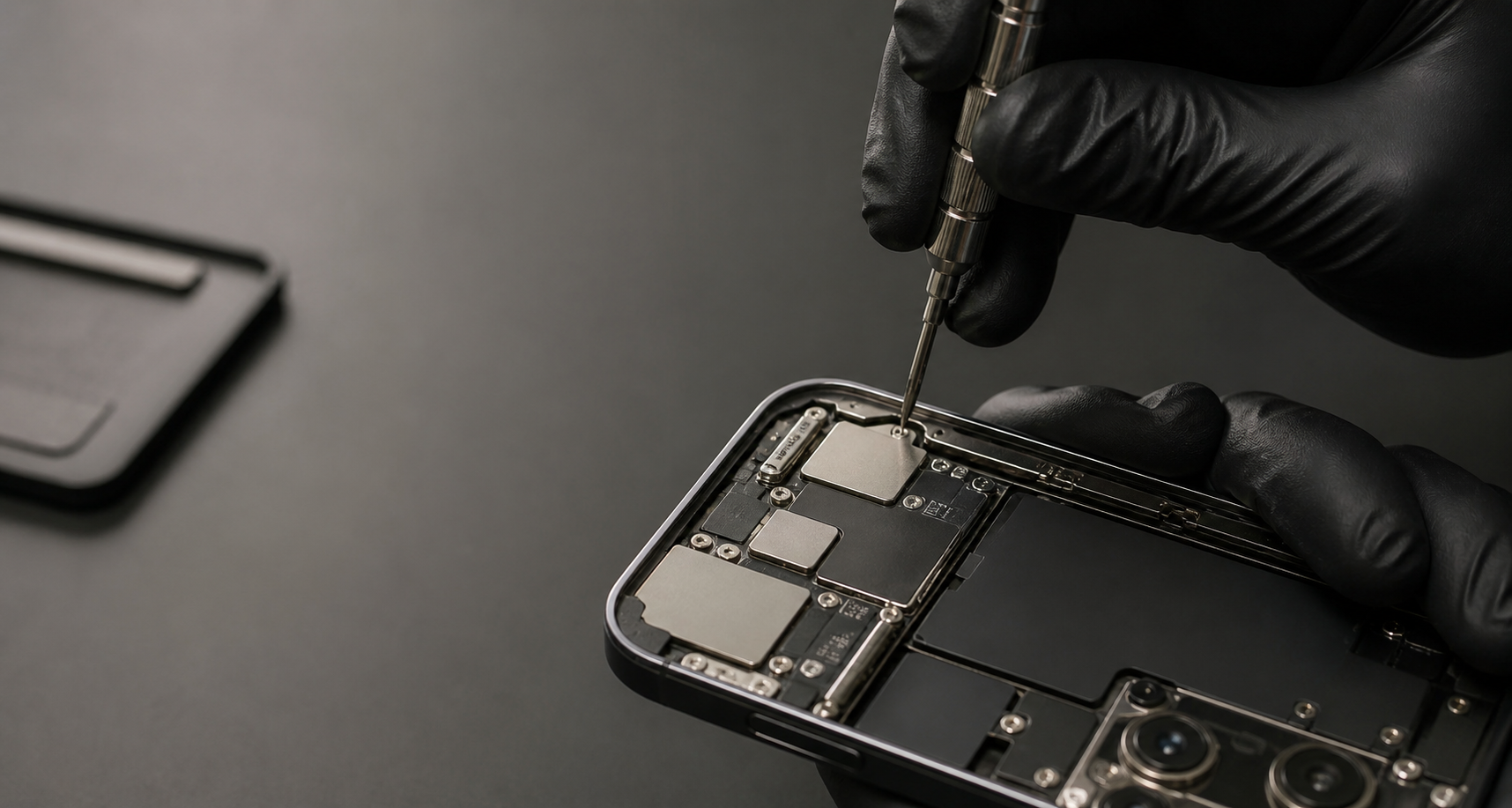 Precisionsarbete vid en mobilreparation